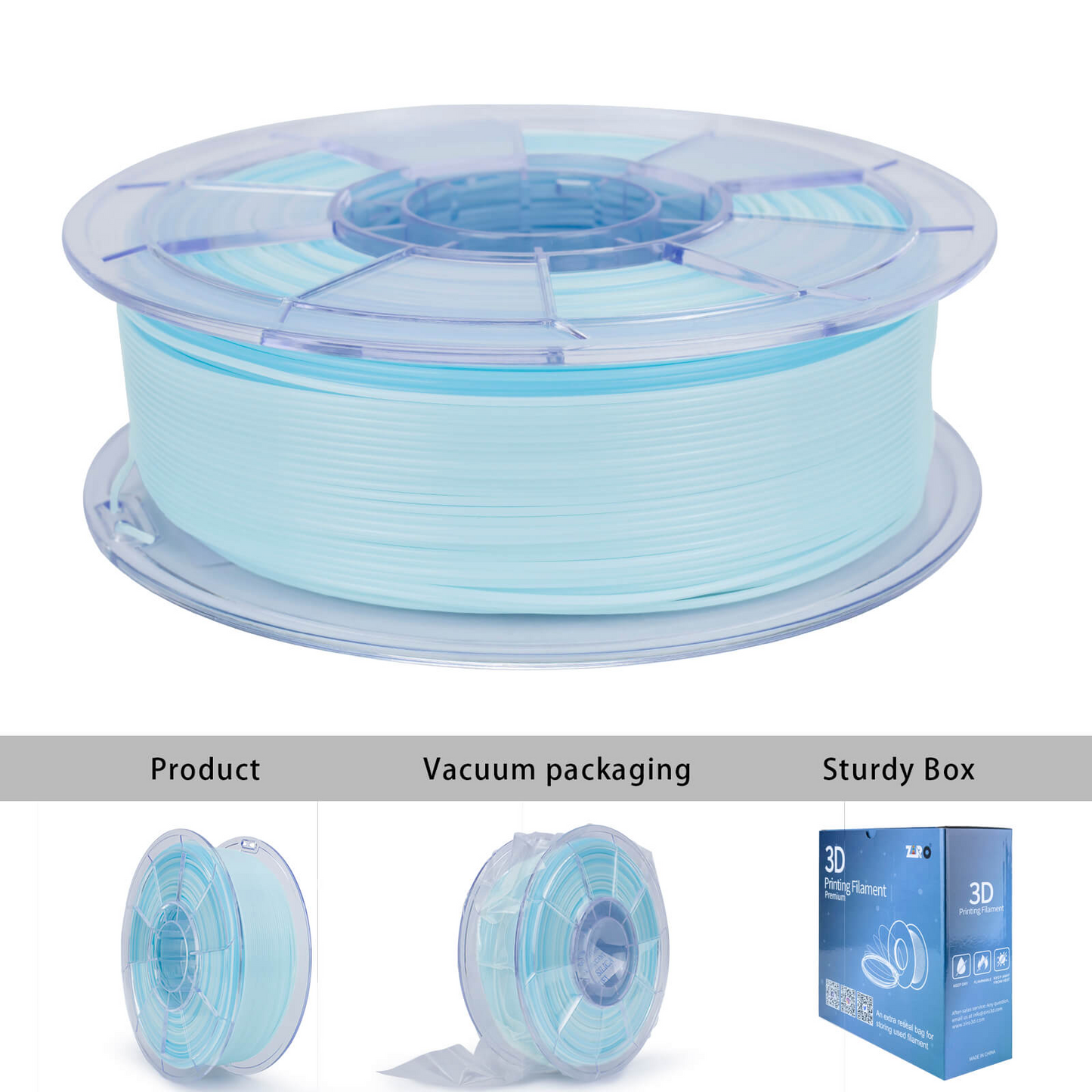 ZIRO Gradient Translucent PLA – Winter (1.75mm, 1kg)