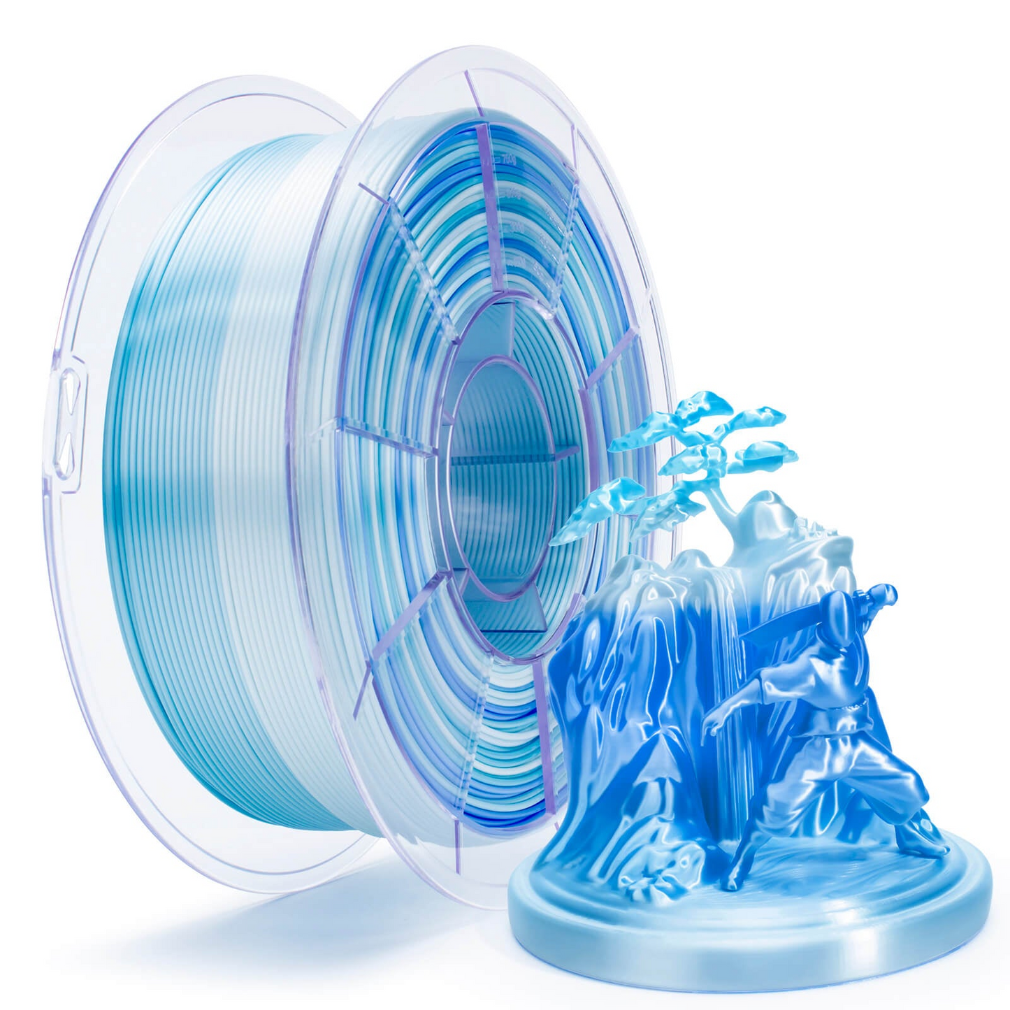 ZIRO Fast Gradient Silk PLA – Ice Blue (1.75mm, 1kg)