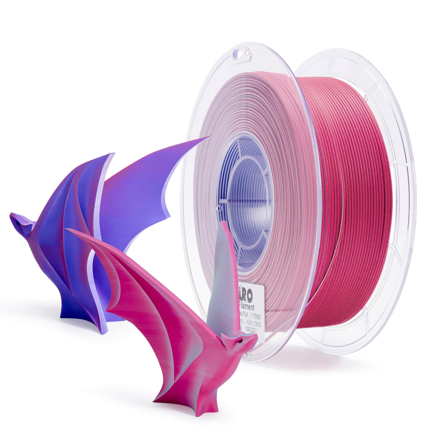 ZIRO Tri-Color Matte PLA Filament – 1.75mm, Frosted Berry, 1kg