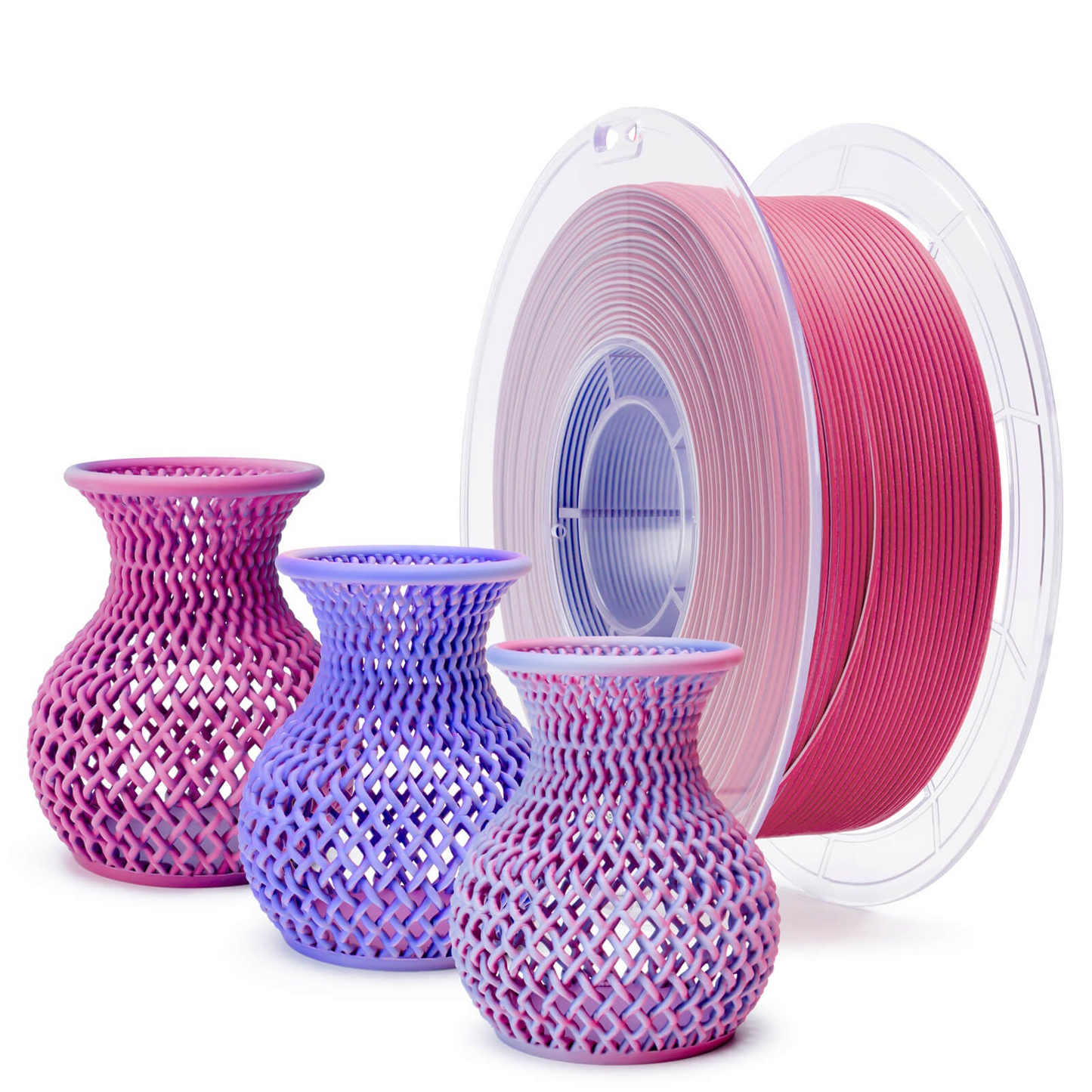 ZIRO Tri-Color Matte PLA Filament – 1.75mm, Frosted Berry, 1kg