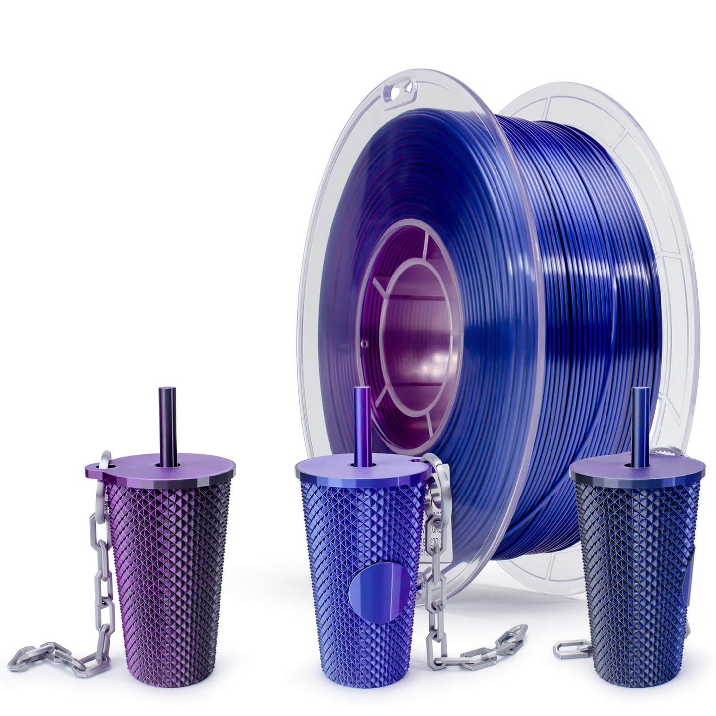 ZIRO Tri-Color Silk PLA Filament - 1.75mm, Indigo Satin, 1kg