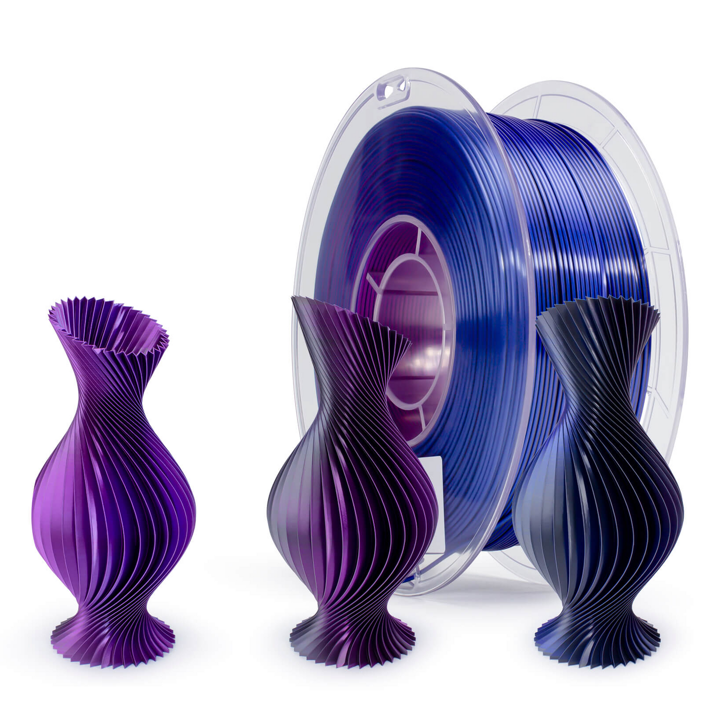 ZIRO Tri-Color Silk PLA Filament - 1.75mm, Indigo Satin, 1kg