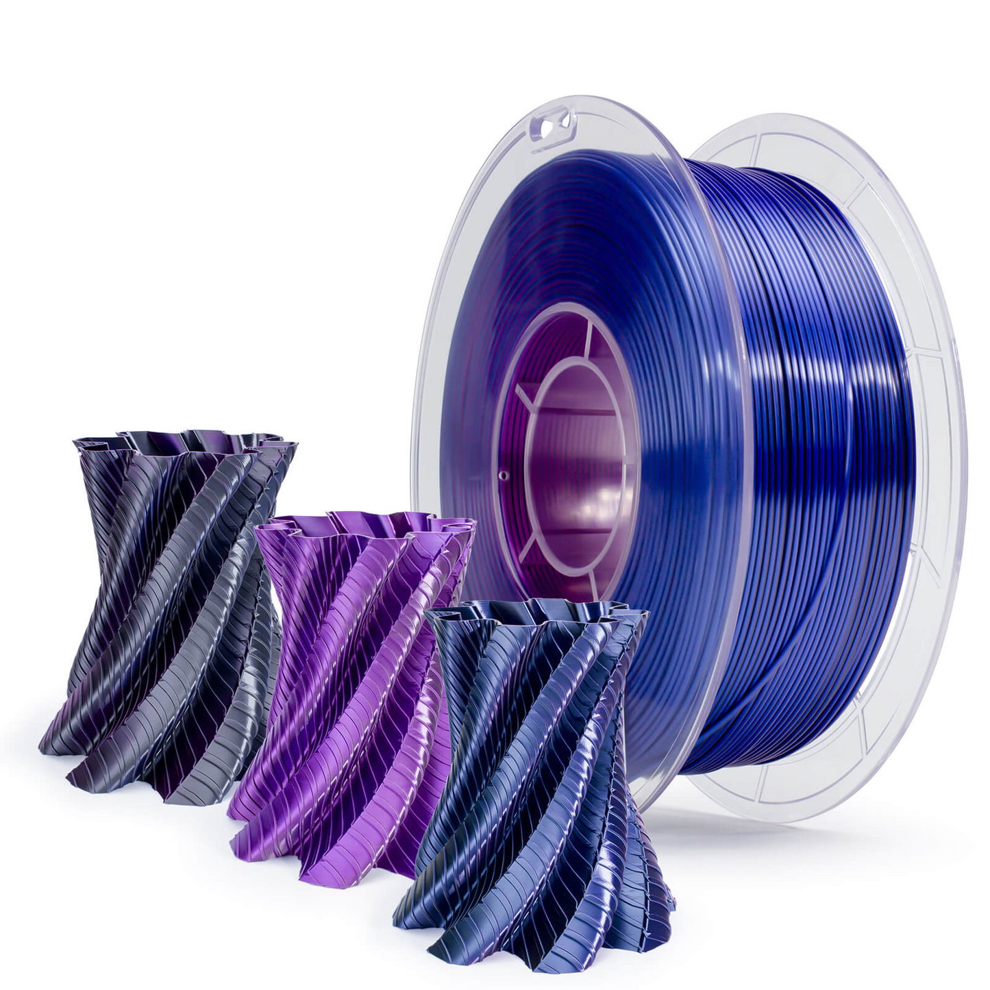 ZIRO Tri-Color Silk PLA Filament - 1.75mm, Indigo Satin, 1kg