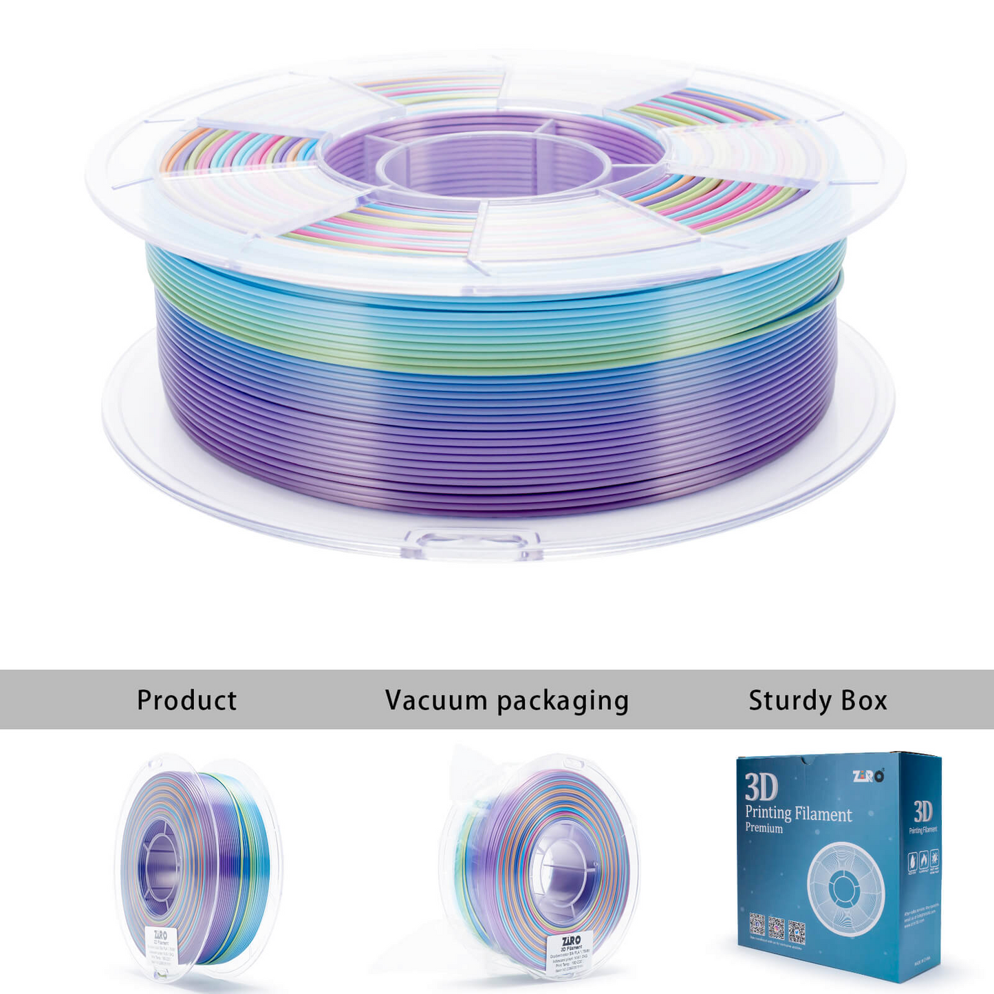 ZIRO Fast Gradient Silk PLA β Iridescent Prism (1.75mm, 1kg)