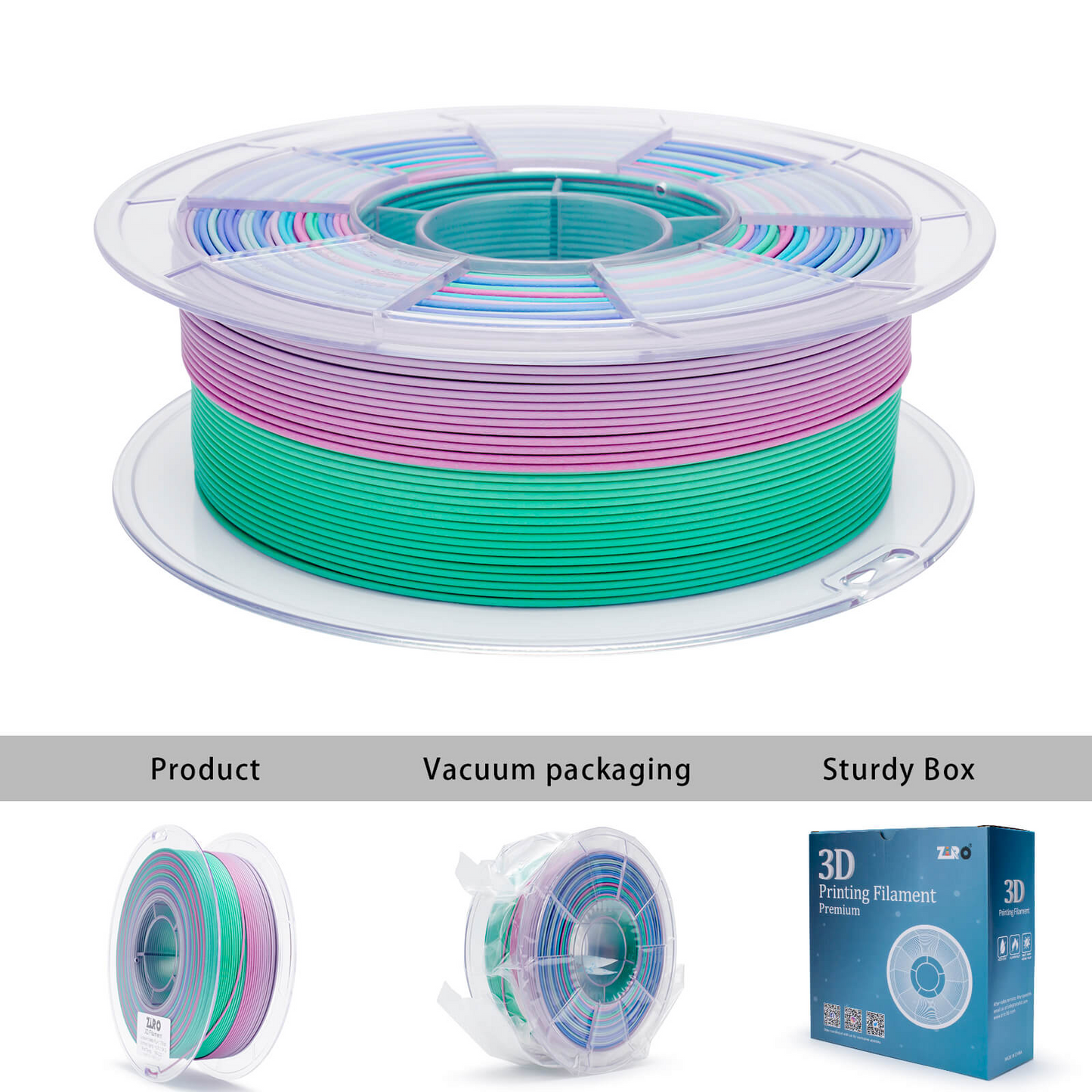 ZIRO Fast Gradient Matte PLA – Northern Lights (1.75mm, 1kg)