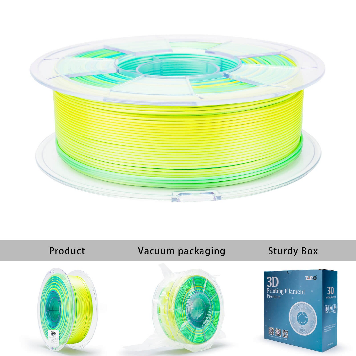 ZIRO Fast Gradient Silk PLA – Lemon Shimmer (1.75mm, 1kg)