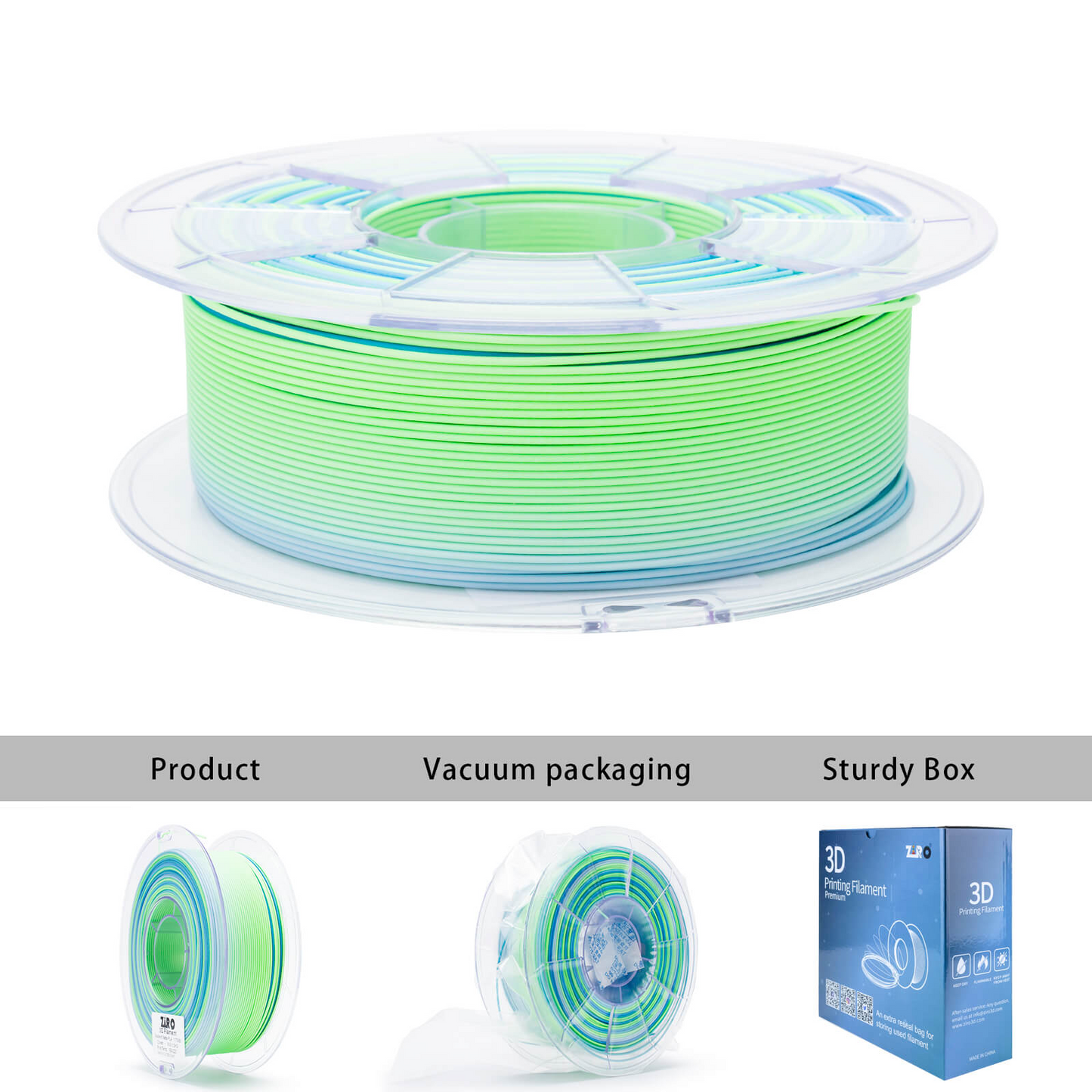 ZIRO Fast Gradient Matte PLA – Ocean (1.75mm, 1kg)