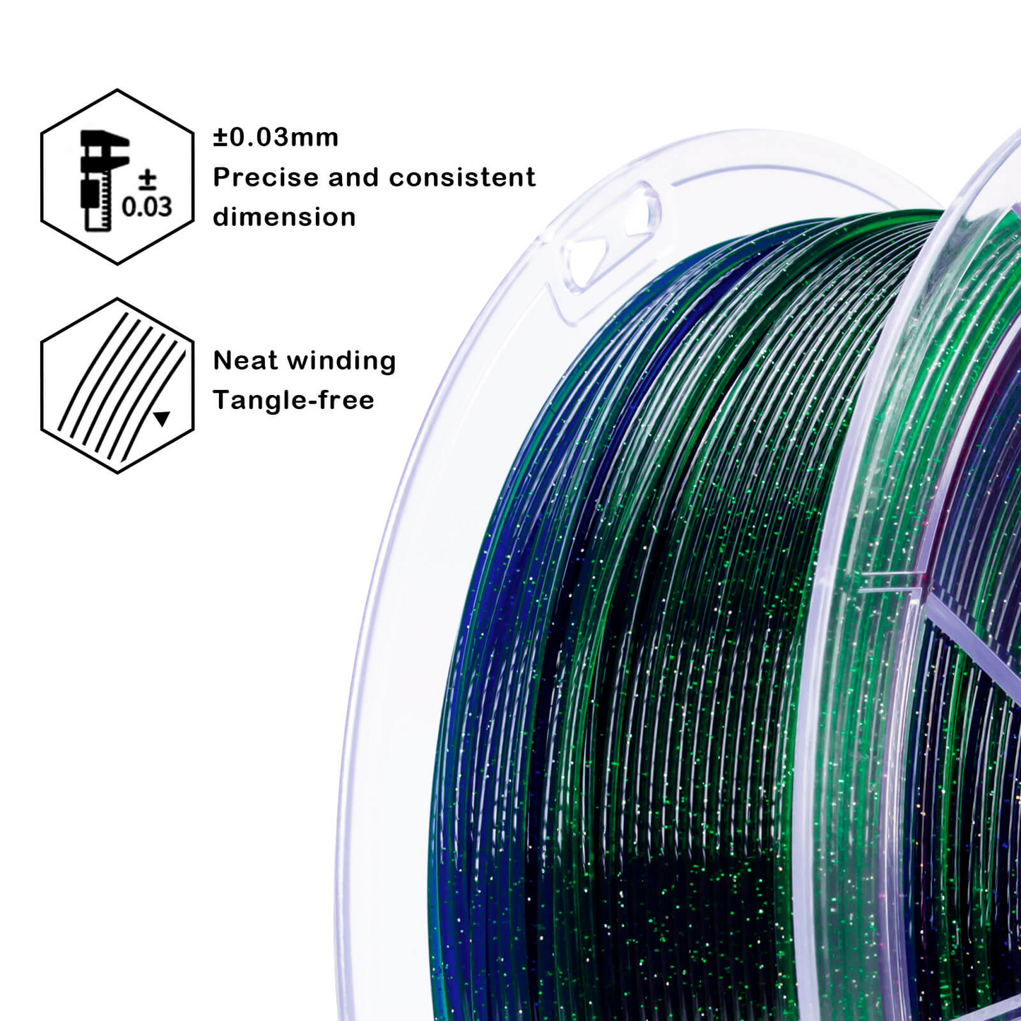 ZIRO Fast Gradient Twinkling Translucent PLA – Nebula (1.75mm, 1kg)