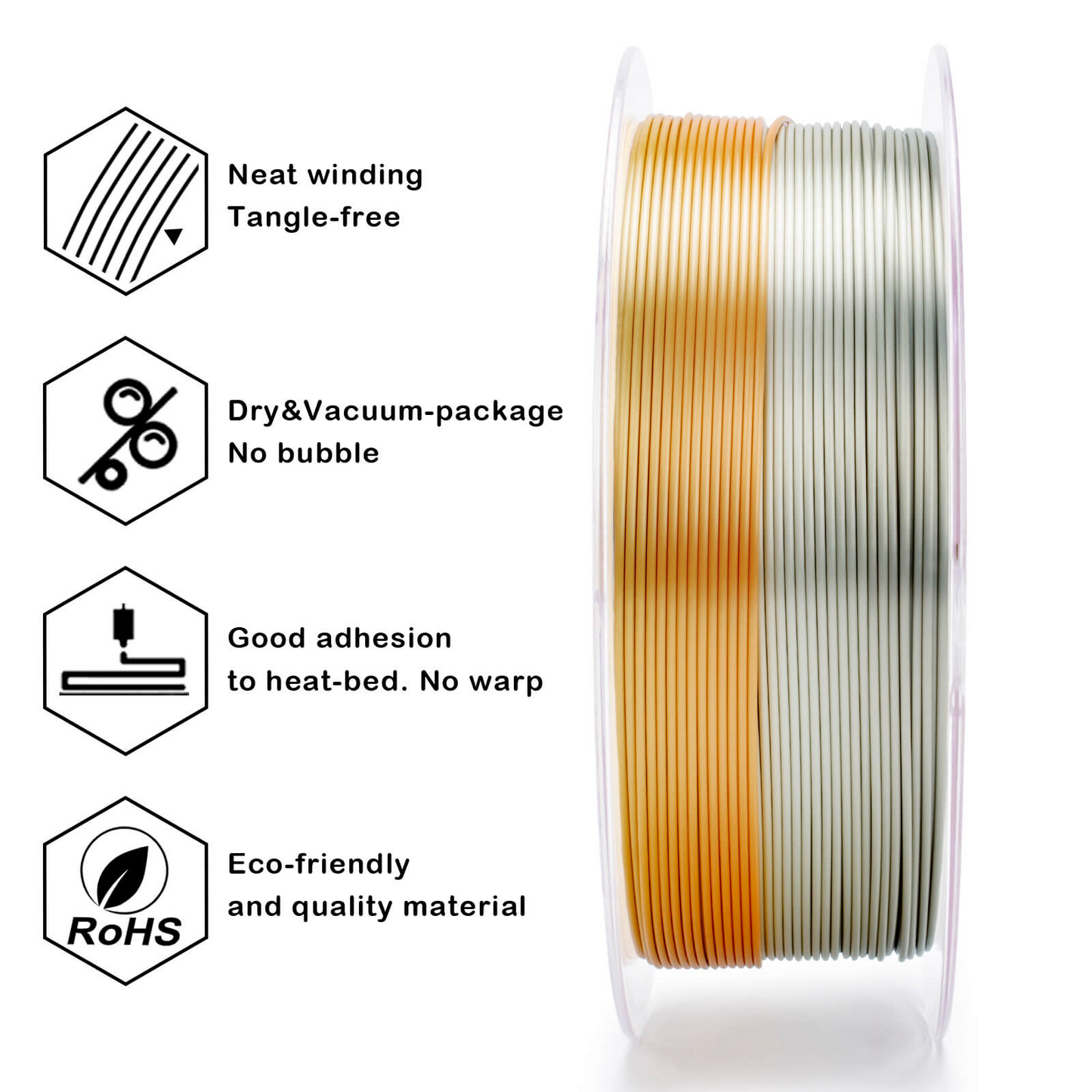 ZIRO Fast Gradient Silk PLA β Metallic Fusion (1.75mm, 1kg)
