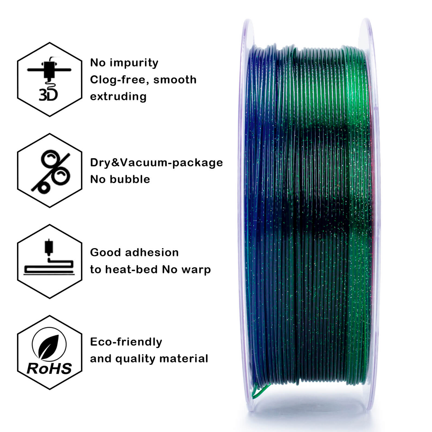 ZIRO Fast Gradient Twinkling Translucent PLA – Nebula (1.75mm, 1kg)