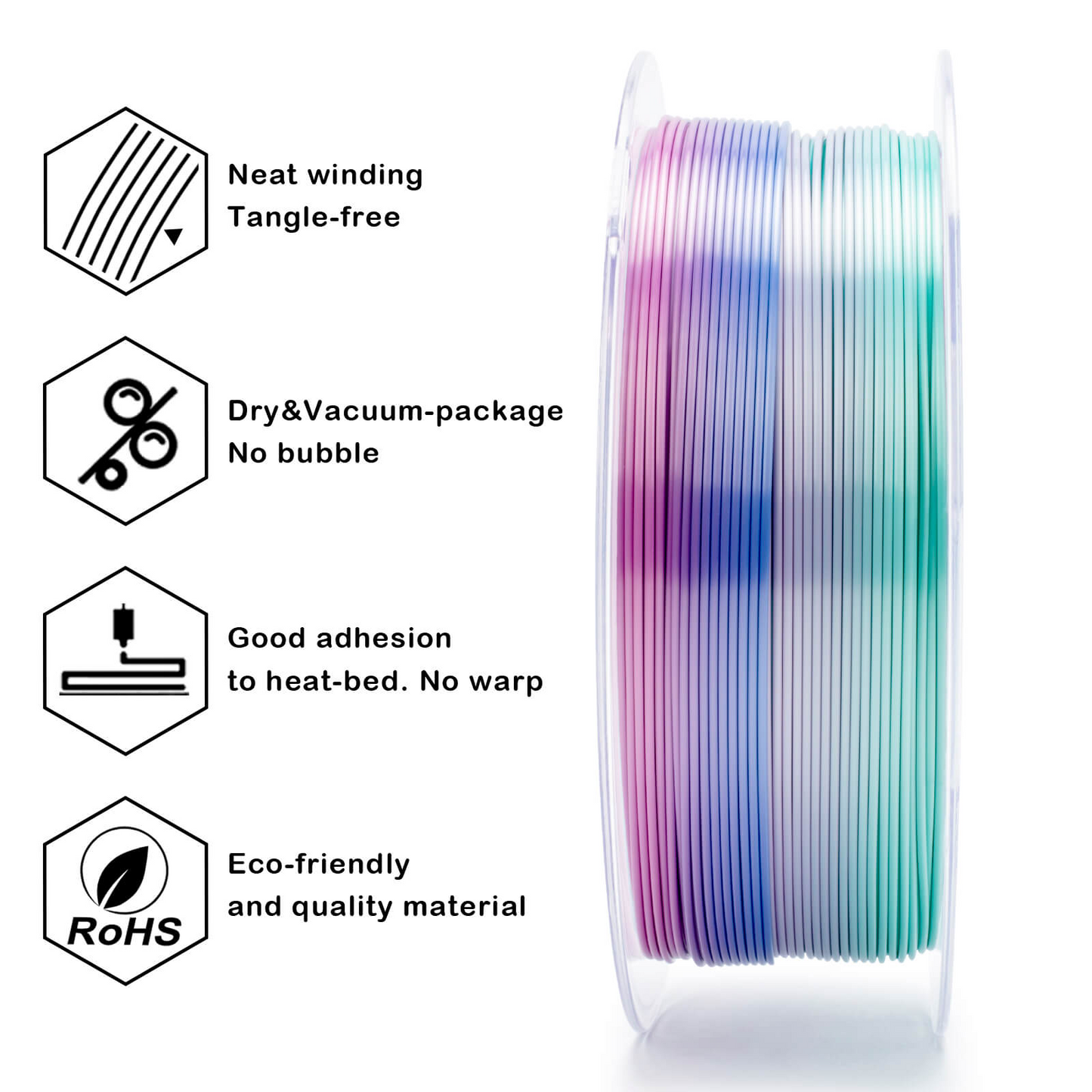 ZIRO Fast Gradient Silk PLA – Aqua Sky (1.75mm, 1kg)