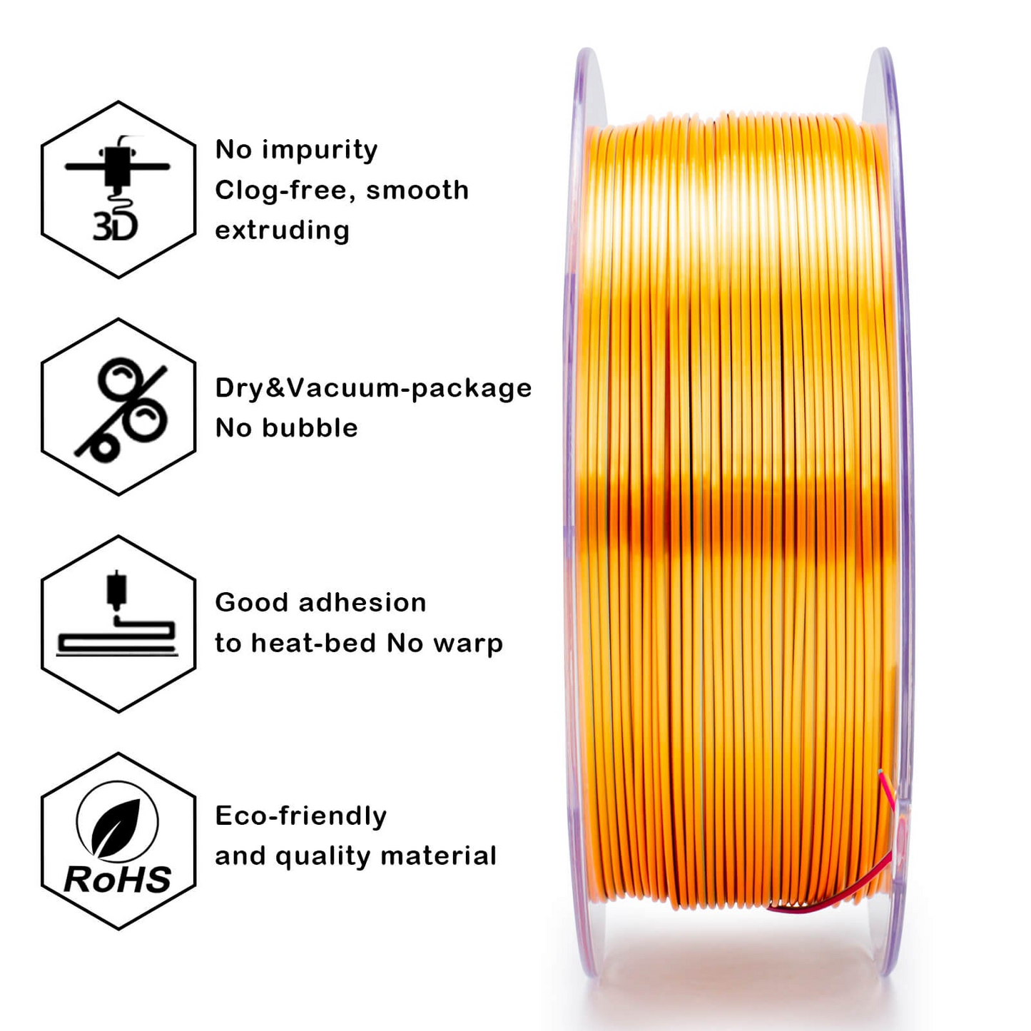 ZIRO Tri-Colour Silk PLA – Metal Blossom (1.75mm, 1kg)