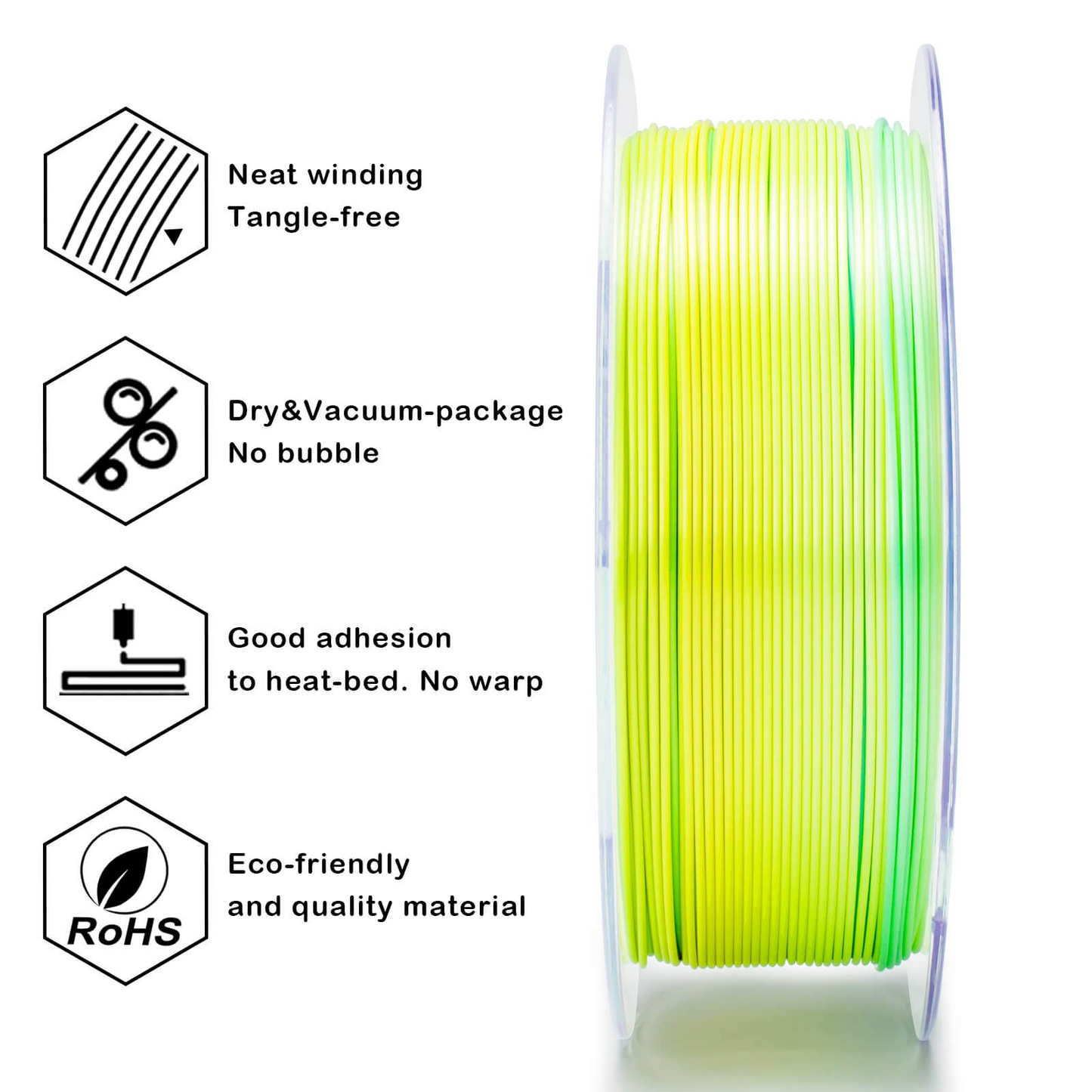 ZIRO Fast Gradient Silk PLA – Lemon Shimmer (1.75mm, 1kg)