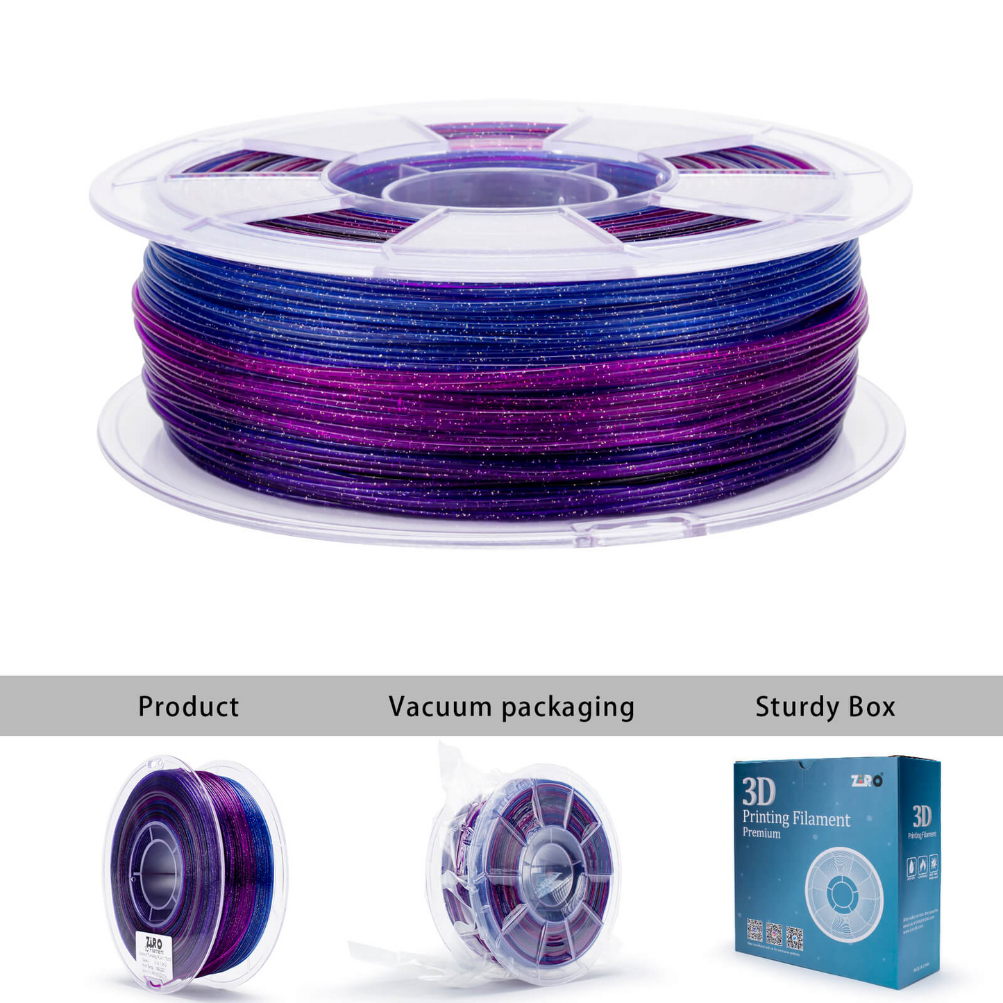 ZIRO Fast Gradient Twinkling Translucent PLA – Galaxy (1.75mm, 1kg)