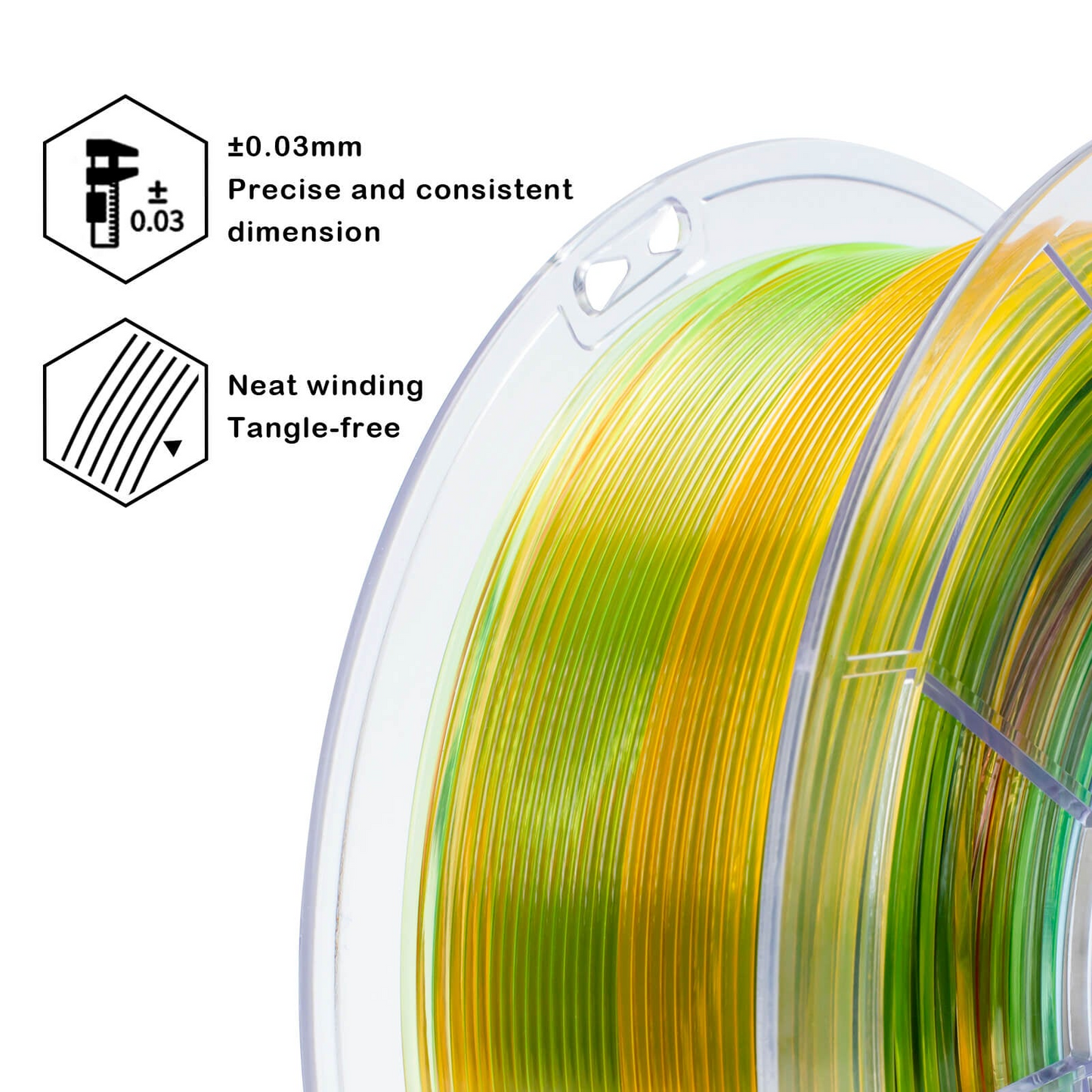 ZIRO Gradient Translucent PLA – Crystal Sunshine (1.75mm, 1kg)