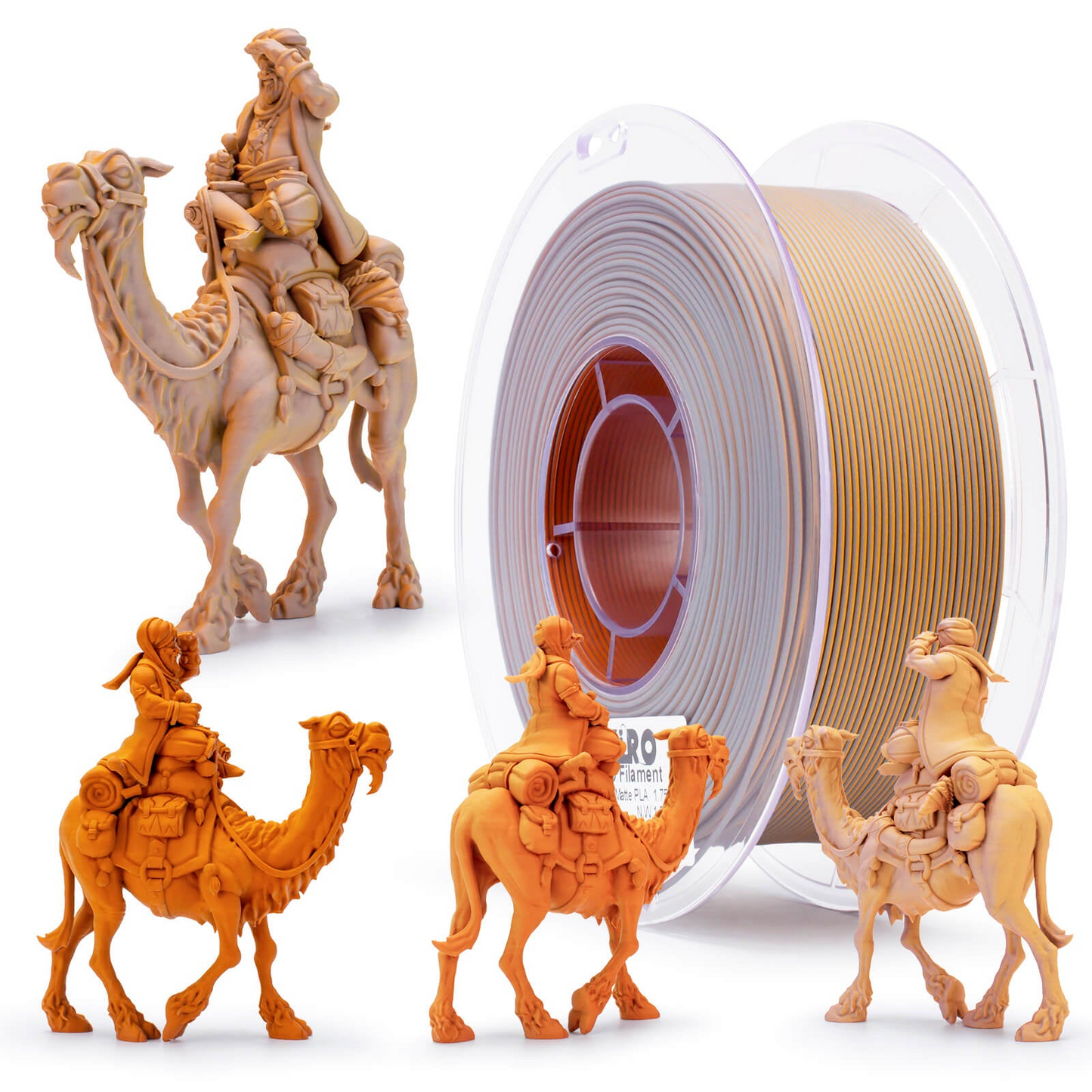 ZIRO Tri-Color Matte PLA Filament – 1.75mm, Desert, 1kg