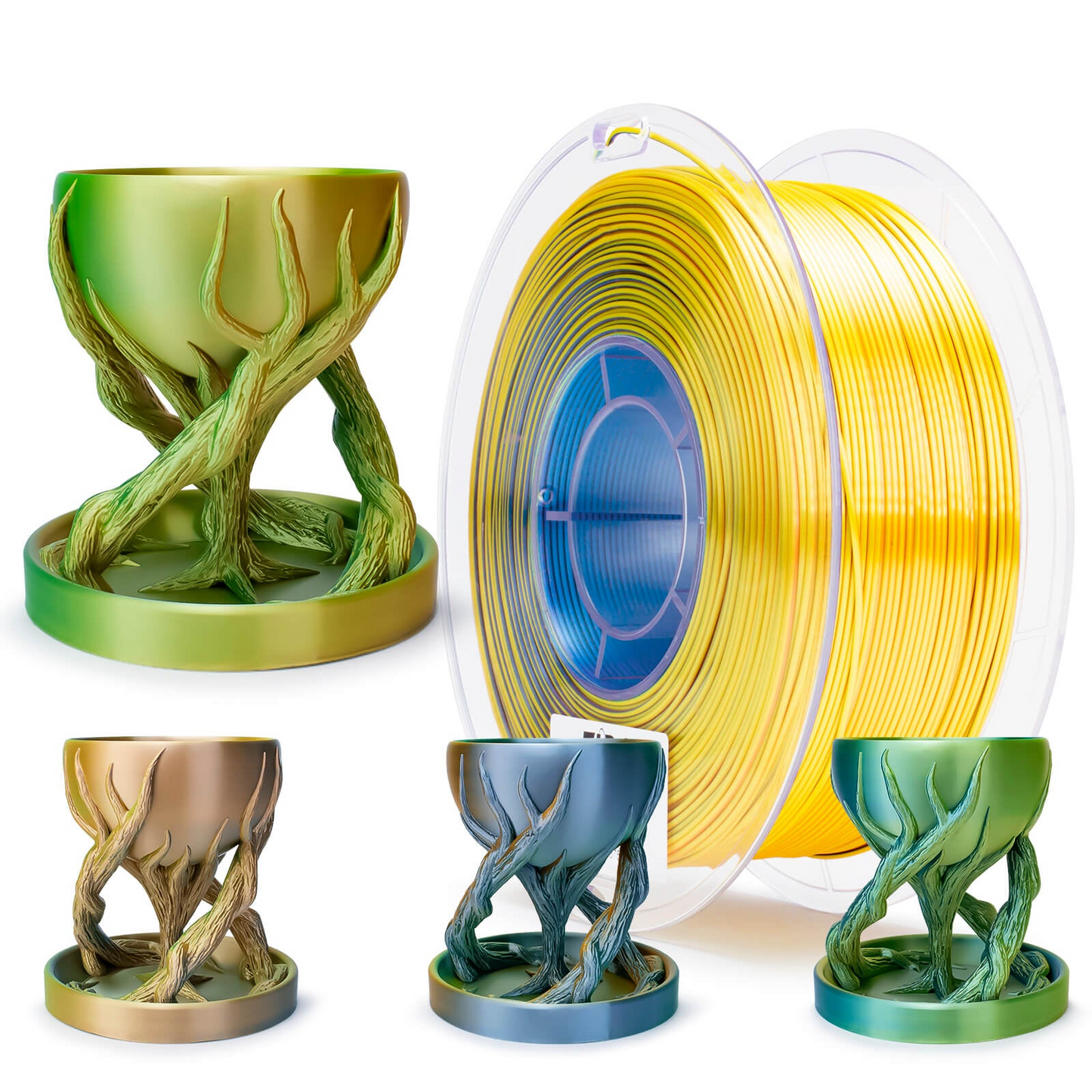ZIRO Tri-Color Silk PLA Filament – 1.75mm, Citrus Breeze, 1kg