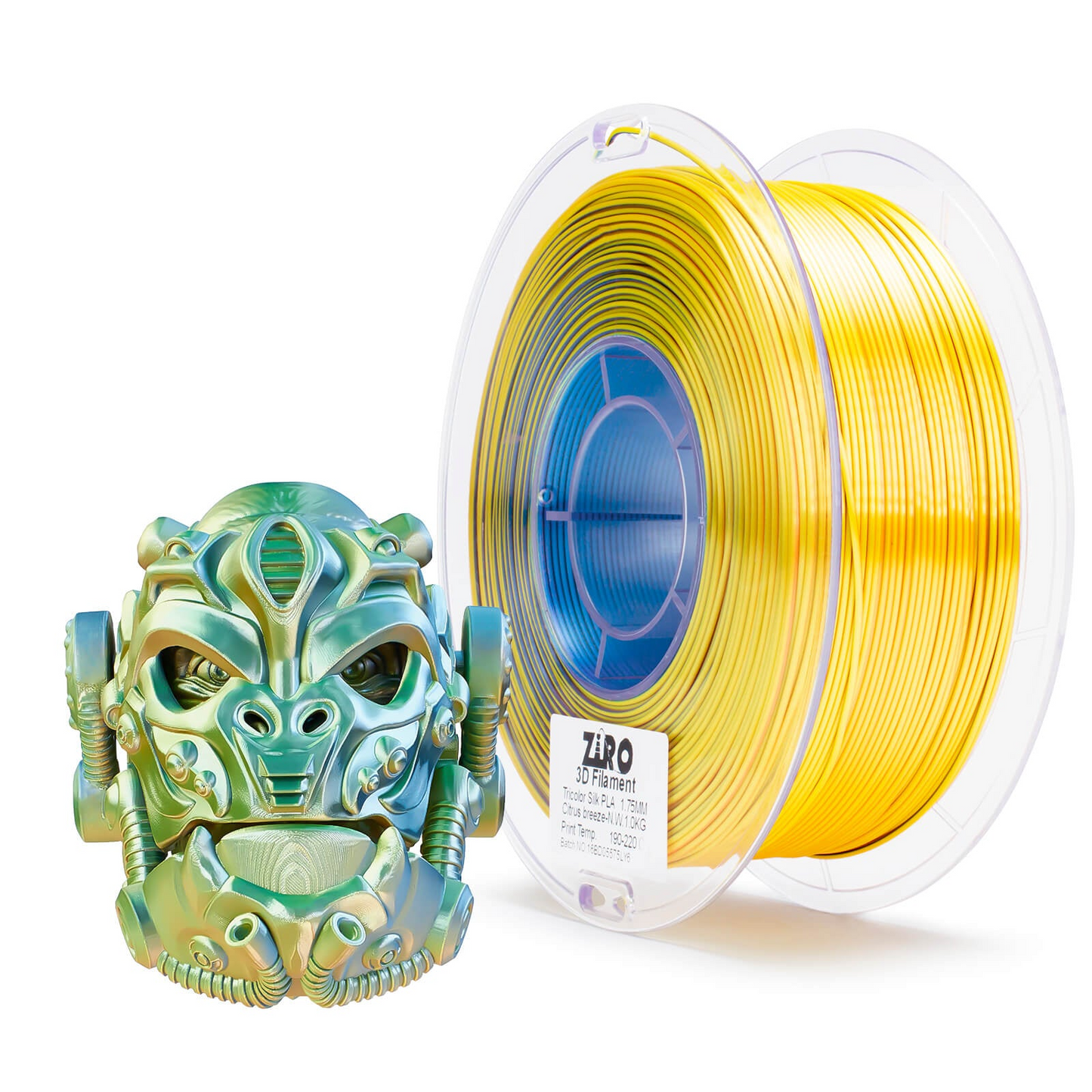 ZIRO Tri-Color Silk PLA Filament – 1.75mm, Citrus Breeze, 1kg
