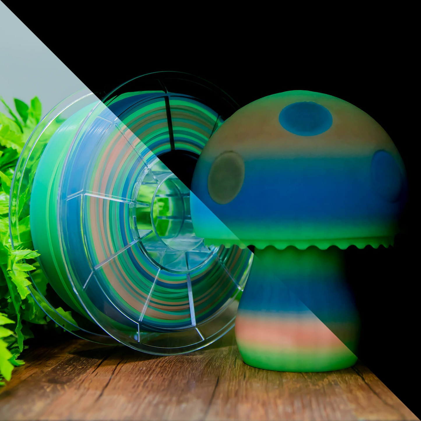 ZIRO Rainbow Glow-in-the-Dark PLA Filament – 1.75mm, 1kg