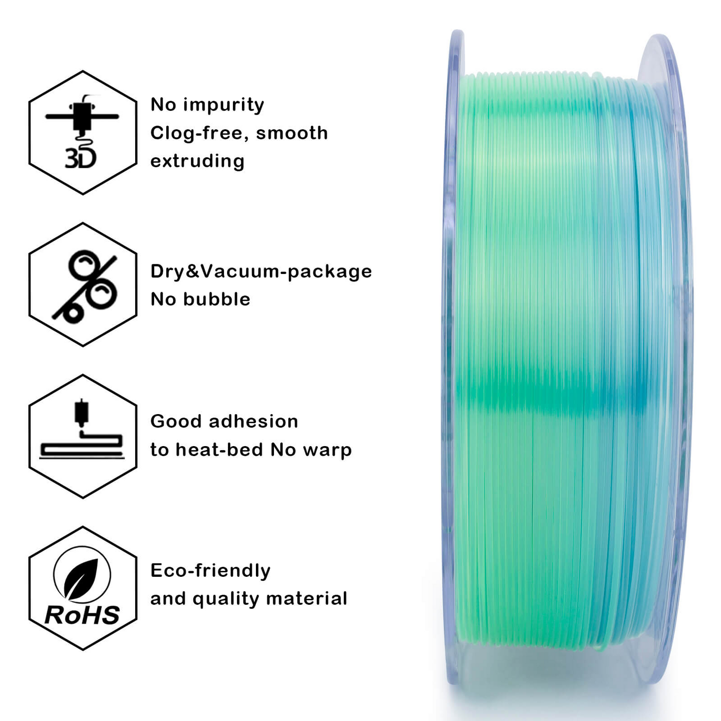 ZIRO Gradient Translucent PLA – Summer (1.75mm, 1kg)
