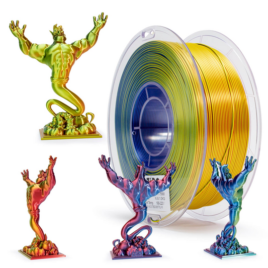 ZIRO Tri-Color Silk PLA Filament – 1.75mm, Aurora, 1kg