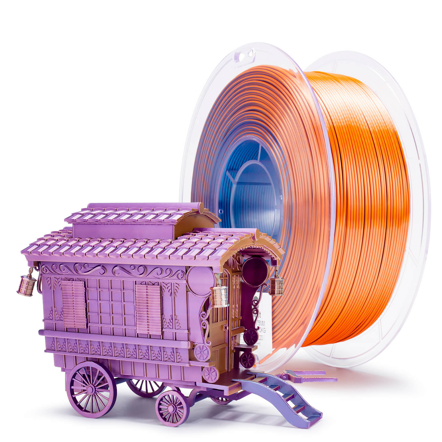 ZIRO Tri-Color Silk PLA Filament – 1.75mm, Moonlit Lake, 1kg