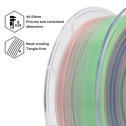 ZIRO Rainbow Glow-in-the-Dark PLA Filament – 1.75mm, 1kg