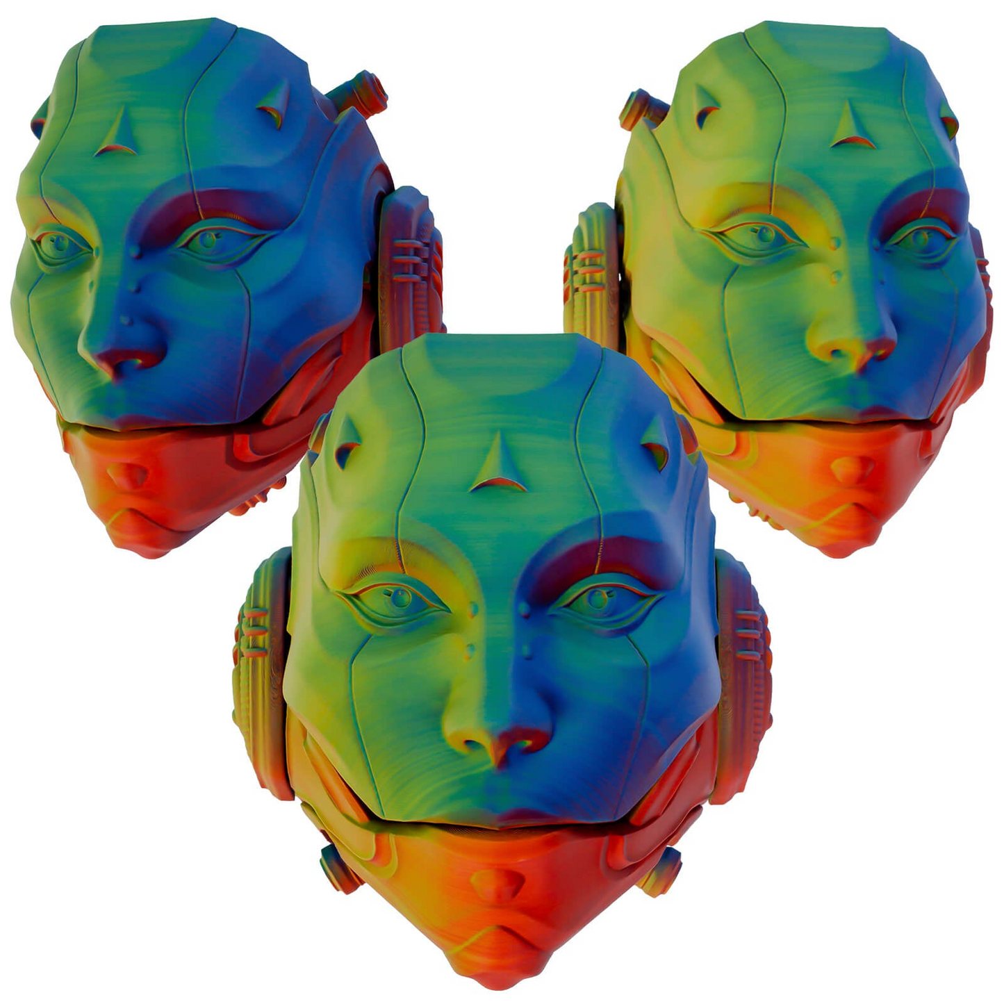 ZIRO Tri-Color Matte PLA Filament – 1.75mm, Neon, 1kg