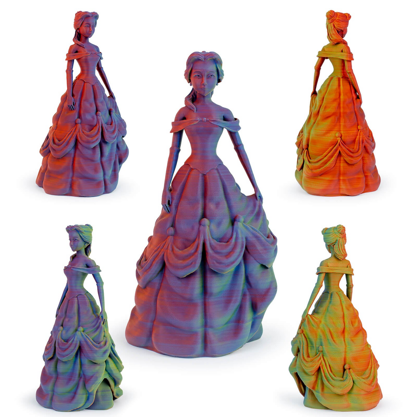 ZIRO Tri-Color Matte PLA Filament – 1.75mm, Neon, 1kg