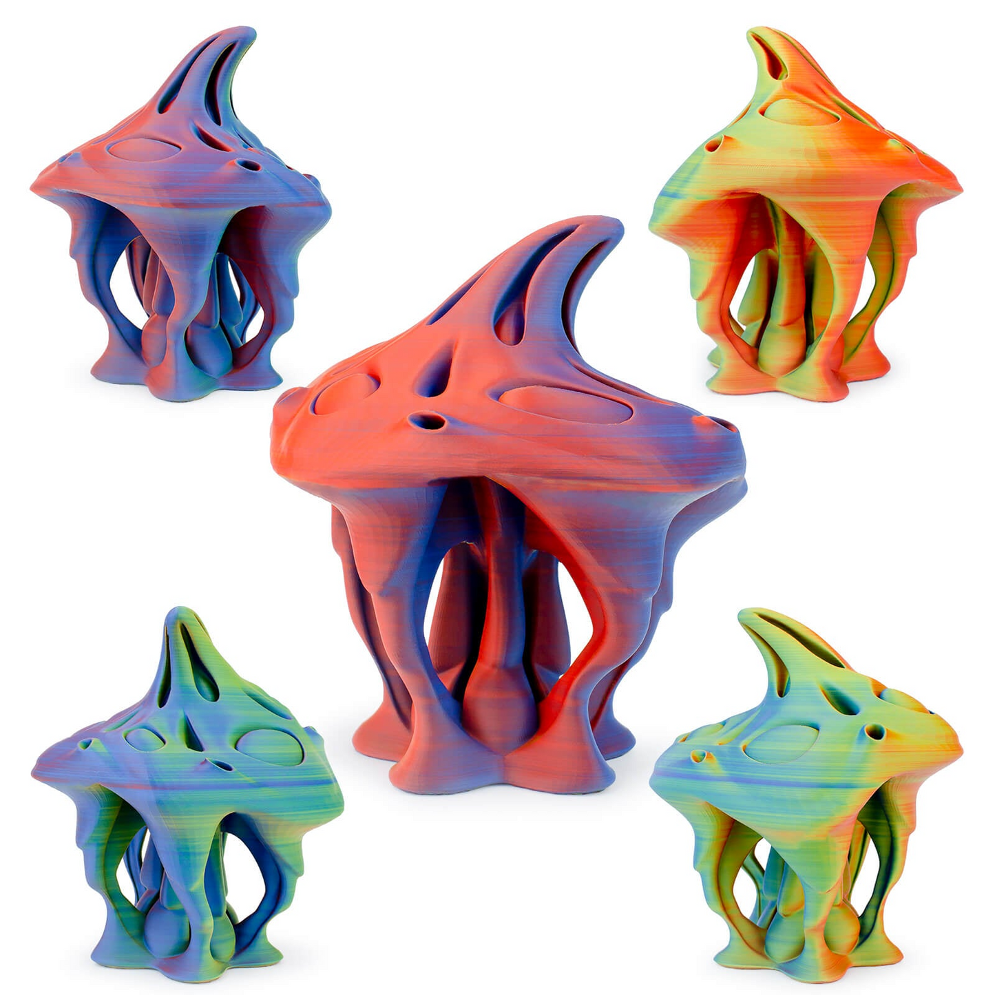 ZIRO Tri-Color Matte PLA Filament – 1.75mm, Neon, 1kg