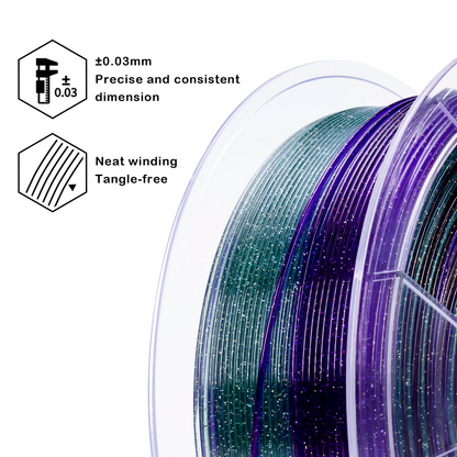 ZIRO Fast Gradient Twinkling Translucent PLA – Luxury Nightfall (1.75mm, 1kg)
