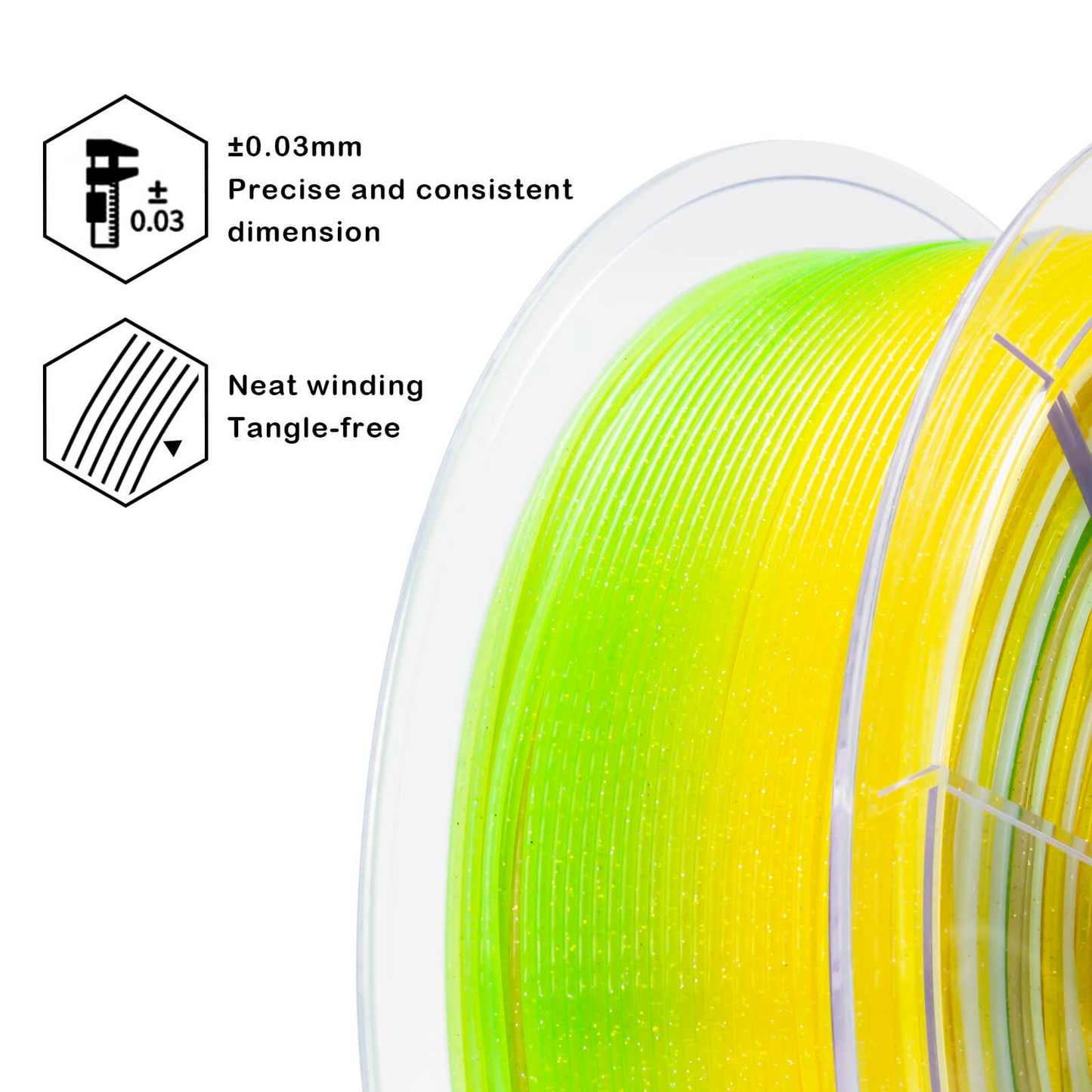 ZIRO Fast Gradient Twinkling Translucent PLA – White Lily (1.75mm, 1kg)