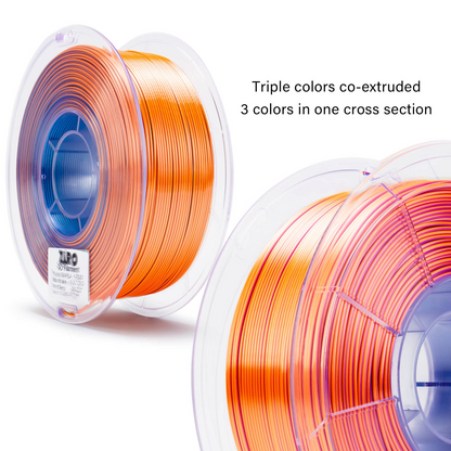ZIRO Tri-Color Silk PLA Filament – 1.75mm, Moonlit Lake, 1kg