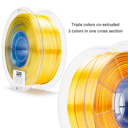 ZIRO Tri-Color Silk PLA Filament – 1.75mm, Citrus Breeze, 1kg