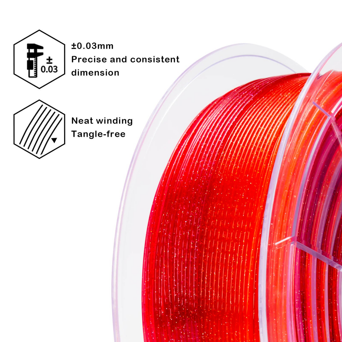 ZIRO Fast Gradient Twinkling Translucent PLA – Rose (1.75mm, 1kg)