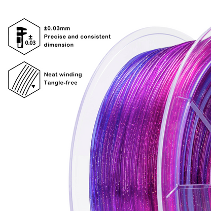 ZIRO Fast Gradient Twinkling Translucent PLA – Lavender (1.75mm, 1kg)