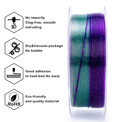 ZIRO Fast Gradient Twinkling Translucent PLA – Luxury Nightfall (1.75mm, 1kg)