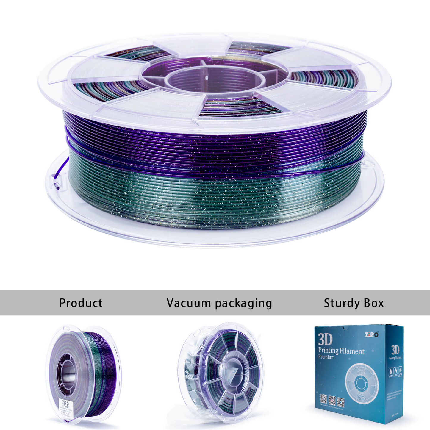 ZIRO Fast Gradient Twinkling Translucent PLA – Luxury Nightfall (1.75mm, 1kg)