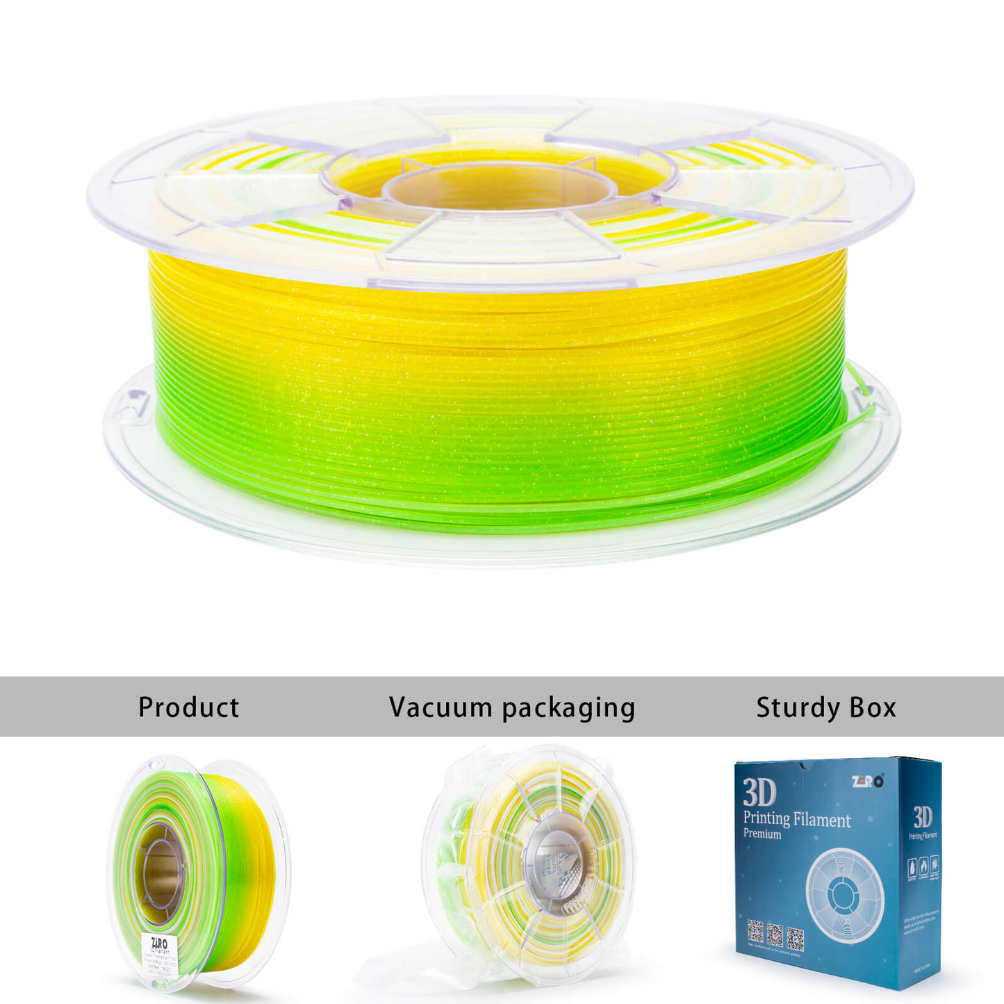 ZIRO Fast Gradient Twinkling Translucent PLA – White Lily (1.75mm, 1kg)