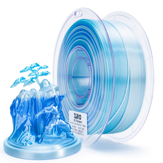 ZIRO Fast Gradient Silk PLA – Ice Blue (1.75mm, 1kg)