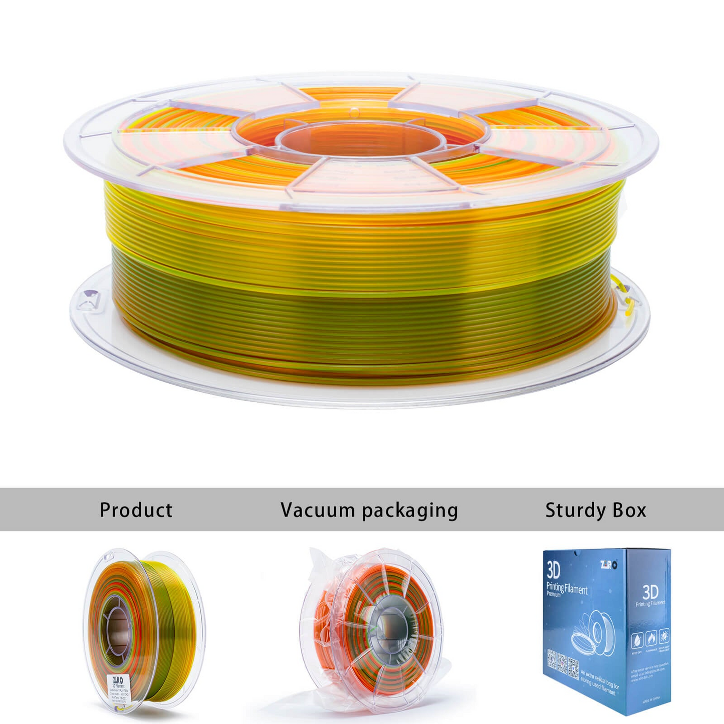 ZIRO Gradient Translucent PLA – Crystal Nectar (1.75mm, 1kg)