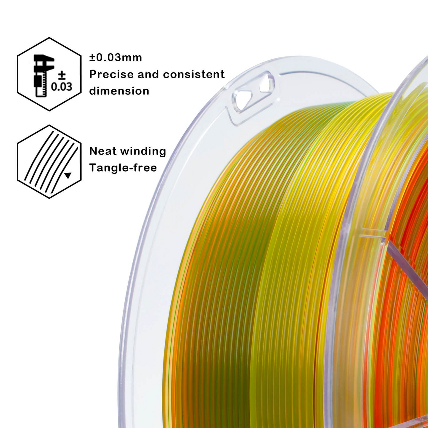ZIRO Gradient Translucent PLA – Crystal Nectar (1.75mm, 1kg)
