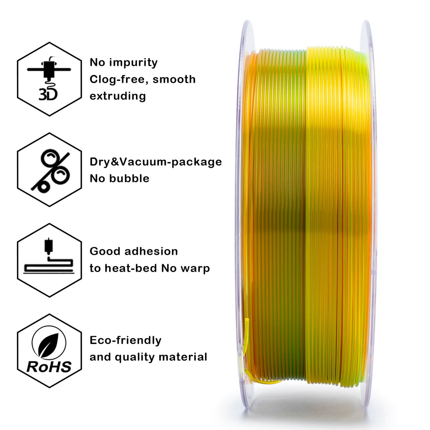 ZIRO Gradient Translucent PLA – Crystal Nectar (1.75mm, 1kg)