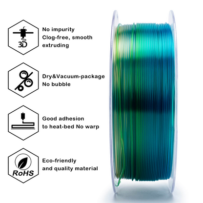 ZIRO Gradient Translucent PLA – Crystal Wave (1.75mm, 1kg)