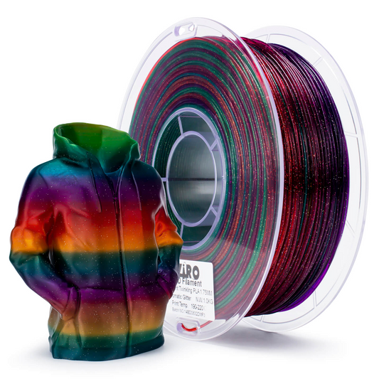 ZIRO Fast Gradient Twinkling Translucent PLA – Chromatic Glitter (1.75mm, 1kg)