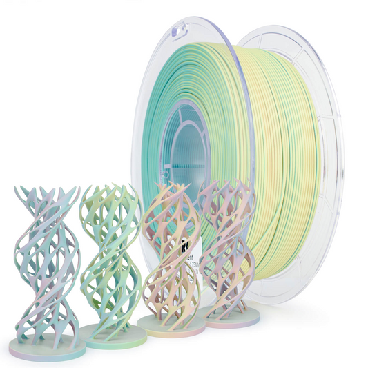 ZIRO Tri-Color Matte PLA Filament – 1.75mm, Colorful Mist, 1kg