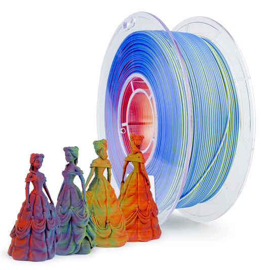 ZIRO Tri-Color Matte PLA Filament – 1.75mm, Neon, 1kg