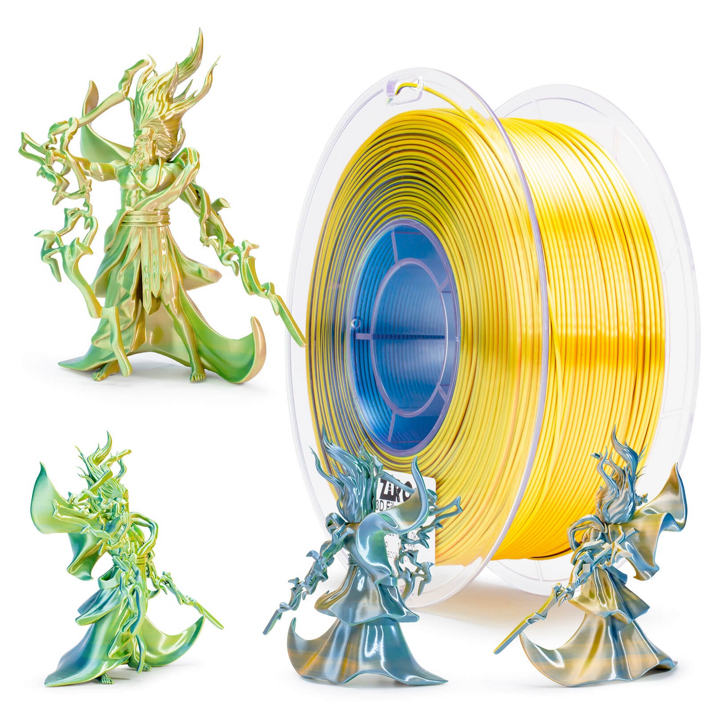 ZIRO Tri-Color Silk PLA Filament – 1.75mm, Citrus Breeze, 1kg